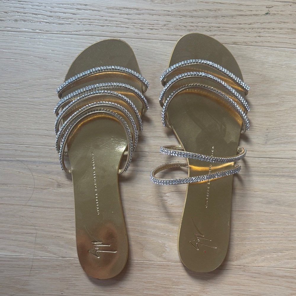 Giuseppe Zanotti Gold and Silver Sandals size 41